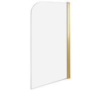 Beliani Shower Bath Screen LAPAN 1400 x 800 mm Gold, Clear