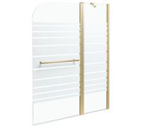 Beliani Shower Bath Screen TUAPI 1400 x 1200 mm Gold, Clear