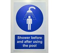 Shower Before and After Using The Pool Sign - 1mm Plastic sign (300mm x 200mm)
