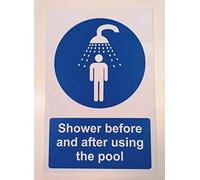 Shower Before and After Using The Pool Sign - Self Adhesive Sticker 300mm x 200mm