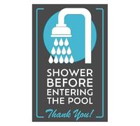 Shower before entering the pool thank you vertical sign - 3mm Aluminium sign (300mm x 200mm)