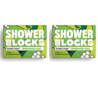 Shower Blocks - Lime & Sandalwood Solid Shower Gel | Plastic, Cruelty and Paraben Free | Vegan | Moisturising Body Soap For The Shower (Pack of 2)