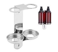 Shower Bottle Holder Modern Wall-mounted Soap Bottle Holder for Double 300ML Dispenser Shampoo Stainless Steel Rack for Bathroom Kitchen with Screws Silver