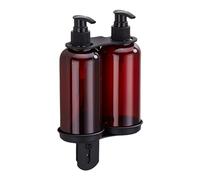 Shower Bottle Holder, Shower Bottle Holder Modern Wall-mounted Soap for Double 300ML Dispenser Shampoo Stainless Steel Rack for Bathroom Kitchen with Screws Black, Wall Soap