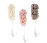 Shower Brush Exfoliating Loofah Long Handle Pouf Bath Brush Back Scrubber Body Scrub Puff Scrunchie Soft Mesh Net Brush Non Slip for Body and Back Lower Legs Bathroom Unisex 1PC (Body Brush)
