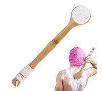 Shower Brush for Body Soft Dense Velvet Long Bamboos Handle