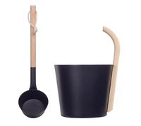 Shower Bucket - Sauna Bucket And Ladle | Sauna Accessories | 7L Heat Resistant Bath Water Container | Spa Accessory For Turkish Bath | Traditional Finnish Bath Barrel Set For