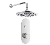 Shower Bundle Concealed Round Push 1 Button Valve, Arm & Head Kit - Chrome Balterley