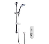 Shower Bundle Concealed Round Push 1 Button Valve & Multi Function Handset Slide Rail Kit - Chrome Balterley