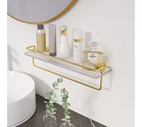 Shower Caddy Acrylic Bathroom Shelf Floating Shelves Mirror Front Vanity Cosmetic Shampoo Storage Rack Wall Mounted Kitchen Shelves Seasoning Bottles Holde Organizer Shelf Towel Shelf(40Cm with Rod)
