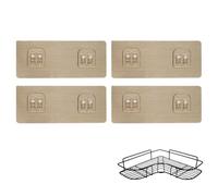 Shower Caddy Adhesive Hooks Replacement, 4 Pcs Strong Adhesive Hooks, Gold Double Claw Sticky Hook (No Drilling) Waterproof Bathroom Hook for Home, Bathroom Shower Caddy Kitchen Rack Storage Shelves