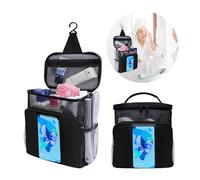 Shower Caddy Bag - Dorm College Toiletry Essentials - Portable Mesh Hanging Organizer for Bathroom, Travel, Gym - Great for Women, Men, Boys - Must-Have Tote for Camping, Students, Summer (black)