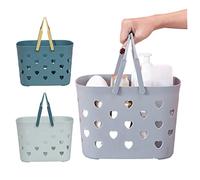 Shower Caddy Basket Drainage Toiletry Organizer Bin 3Pcs Bathroom Storage Baskets with Handles for College Dorm Gym Kitchen