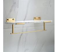 Shower Caddy Bath Marble Bathroom Shelf Mirror Front Wall Mounted Cosmetic Skin Product Storage Rack with Towel Bar Rustproof Sturdy Durable Kitchen Seasoning Bottles Holde Organizer Shelf/40Cm