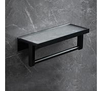 Shower Caddy Floating Shelves Bathroom Mirror Front Cosmetic Organizer Shelf Towel Shelf Acrylic Bathroom Washstand Toilet Storage above the Toilet Wall Mounted Kitchen Shelves(Black 30cm With Rod)