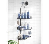 Shower Caddy Hanging Bathroom Organizer: Over Head Adjustable Rack for Tall Showerhead - Extra Large Storage Shelf for Big Shampoo Bottles with Soap Holder