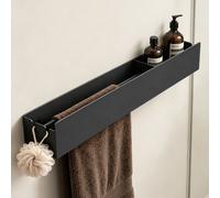 Shower Caddy Organizer with Towel Holder, Bathroom Storage Shelf, No Drill
