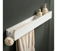 Shower Caddy Organizer with Towel Holder, Bathroom Storage Shelf, No Drill