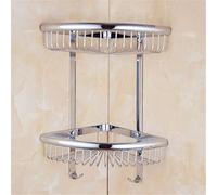 Shower Caddy,Shelves Corner Bathroom Shelfs Crystal Brass Storage Rack Holder Corner Bathroom Wall Mounted Kitchen Shelf/2 Layer Chrome