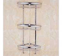 Shower Caddy,Shelves Corner Bathroom Shelfs Crystal Brass Storage Rack Holder Corner Bathroom Wall Mounted Kitchen Shelf/3 Layer Chrome