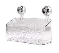 Shower Caddy Suction Cup Storage Rack with Hooks,Clear Acrylic Nest Grip Shelf Wall Mount Dispenser Rack Storage,Glacier Water Ripples Corner Shelf For Bathroom,Strong Load-Bearing (Large White)