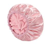 Shower Cap 1Pc Reusable 3-layer Shower Cap Extra Large Waterproof Adjustable Women's Perfect For Girls(Pink)