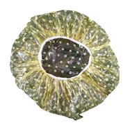 Shower Cap 9pcs Clear Plastic Shower Caps Large Elastic Thick Bath Beanie Spa Bathing Accessory(Yellow)