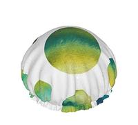 Shower Cap,Abstract Colorful Watercolor Circles Double Waterproof Bathing Cap,Elastic Reusable Shower Cap,Bath Caps Nightcap