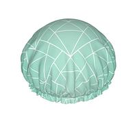 Shower Cap Art Deco Seamless Pattern Reusable Bath Cap Elastic Bathing Shower Hat Soft Waterproof For Hair Caps Of All Hair Lengths