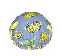 Shower Cap,Art Lemon Reusable Bath Shower Caps For Women Long Hair,Double Layer Waterproof Bathing Shower Hat Hair Protector For Kids Girls Women,1 Pack