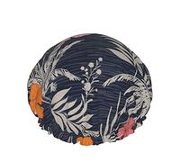 Shower Cap,Colorful Stylish Floral Hibiscus Mix Double Waterproof Bathing Cap,Elastic Reusable Shower Cap,Bath Caps Nightcap