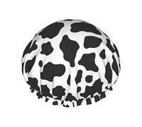 Shower Cap Cow Print Reusable Bath Shower Caps For Women Long Hair Double Layer Waterproof Bathing Shower Hat Hair Protector For Girls Women 1 Pack