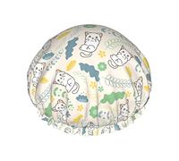 Shower Cap Cute Cartoon Cats Bath Caps Waterproof Hair Cap Double Layer Lightweight Shower Caps For Women Men Kids Teens