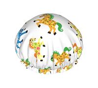 Shower Cap,Cute Horse Reusable Bath Shower Caps For Women Long Hair,Double Layer Waterproof Bathing Shower Hat Hair Protector For Kids Girls Women,1 Pack