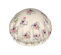 Shower Cap Cute Koala Reusable Bath Shower Caps For Women Long Hair Double Layer Waterproof Bathing Shower Hat Hair Protector For Girls Women 1 Pack