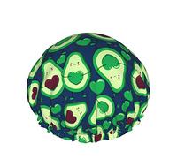 Shower Cap Cute Love Avocado Bath Caps Waterproof Hair Cap Double Layer Lightweight Shower Caps For Women Men Kids Teens