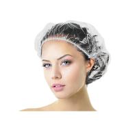 Shower Cap Disposable, 100 Pcs Shower Caps Large&thick Waterproof Clear Plastic Elastic Hair Bath Caps for Women