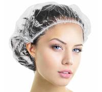Shower Cap Disposable, 50 PCS Bath Caps Large Thick Clear Waterproof Plastic Elastic Hair Bath Caps for Women Kids Girls, Travel Spa, Hotel and Hair Solon, Home Use