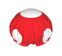 Shower Cap,Double Waterproof Bathing Cap,Elastic Reusable Shower Cap,Bath Caps Nightcap,Red And White Polka Dot