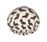 Shower Cap,Double Waterproof Bathing Cap,Elastic Reusable Shower Cap,Bath Caps Nightcap,Sausage Dog