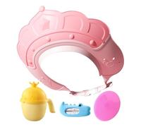 Shower Cap for Shampoo Hat | Visor Hat with Water Temperature Gauge and Shampoo Cup, Safety Visor Cap with Shampoo Brush for Washing Head