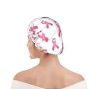 Shower Cap For Women Breast Cancer Awareness Pink Ribbon Bath Caps for All