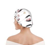 Shower Cap For Women Closed Eyes Lashes Roses Gold Black Eyelash White