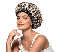 Shower Cap for Women Fashion-Forward, with Double Layer, Waterproof, Reusable, Express Your Unique Style with Bold and Chic Leopard Print Shower Cap，bonnet for curly hair，satin bonnet for sleeping