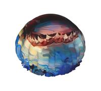 Shower Cap For Women Fiercely Shark Bath Hair Cap for Long Hair