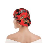 Shower Cap For Women Horse Racing Tartan Black Red Buffalo Plaid Checkered