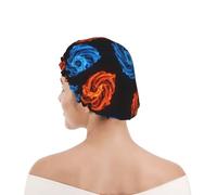Shower Cap For Women Ice Water Blue Fire Flame Hair Cap for All Hairstyles