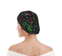 Shower Cap For Women Magical Sun Moon Star Alchemical Cosmic Signs Bath