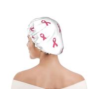 Shower Cap For Women Pink Breast Cancer Ribbon Bath Caps for Men