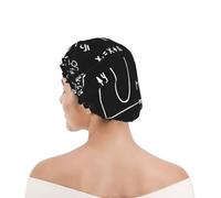 Shower Cap For Women UK & Men Reusable Waterproof with Elastic Band Printed Algebra Geometry Abstract Math